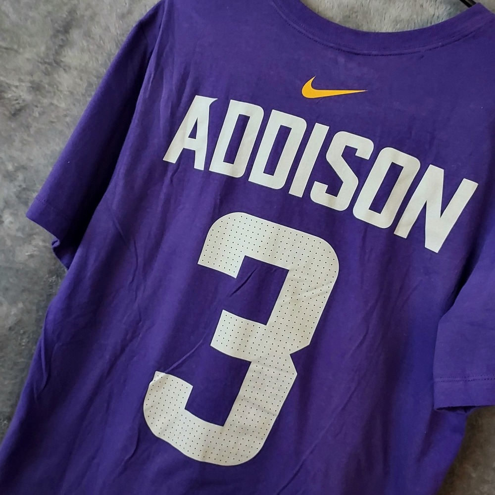 NWT Nike Adult Men's Medium #3 Jordon Addison Purple Minnesota Vikings T Shirt